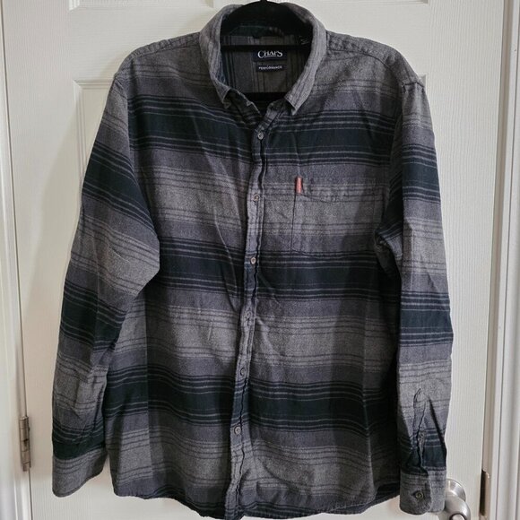 Chaps Other - Chaps Performance Flannel Long Sleeve Button Down Shirt Men's Size XL